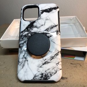 IPhone 11 Pro Otterbox Marble pop socket case NEW